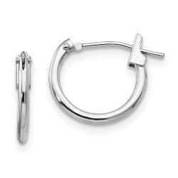 Sparkle 14k White Gold Madi K 1.25mm Hoop Earrings