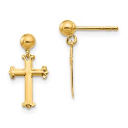 Glimmer Boo 14k Madi K Cross Dangle Post Earrings