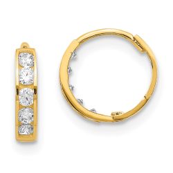 Dreamy 14k Madi K CZ Hinged Hoop Earrings