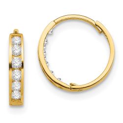 Sunny 14k Madi K CZ Hinged Hoop Earrings