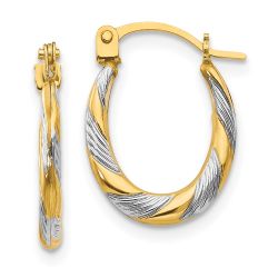 Sprout 14k Madi K w/Rhodium Twist Hoop Earrings