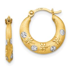 Sprout 14K Madi K w/Rhodium Hoop Earrings