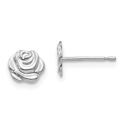 Sweetpea Pie 14k White Gold Madi K Polished Rose Post Earrings