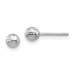Sunny Nest 14K White Gold Madi K Diamond Cut 4M Ball Post Earrings