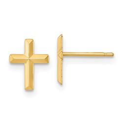 Sunny 14k Madi K Polished 3D Cross Post Earrings