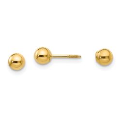 Minnie Pie 14k Madi K Polished Reversible 4mm Ball Earrings