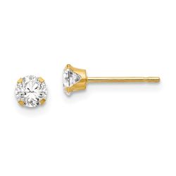 Pixie Bear 14k Madi K 4mm CZ Post Earrings