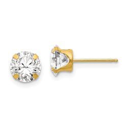 Lollipop Nest 14k Madi K 6.5mm CZ Post Earrings