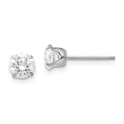 Zippy Wink 14k White Gold Madi K 5.25mm CZ Post Earrings