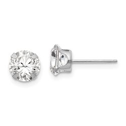 Sparkle Star 14k White Gold Madi K 6.5mm CZ Post Earrings