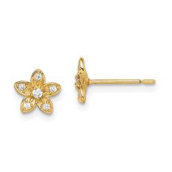 Giggles Buddy 14k Madi K CZ Flower Post Earrings