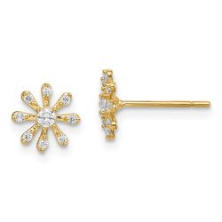 Clover 14k Madi K CZ Flower Post Earrings