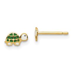 Snuggle Buddy 14k Madi K Enamel Turtle Post Earrings