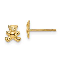 Whimsy Shine 14k Madi K Teddy Bear Post Earrings