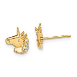 Turtle Nest 14k Madi K Unicorn CZ Stud Earrings
