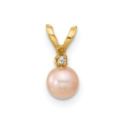 Giggly Turtle Playful Star 14k Madi K 4-5mm Pink Near-Round Freshwater Cultured Pearl and CZ Pendant