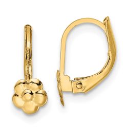 Twinkle Glow 14K Madi K Polished Flower Leverback Earrings