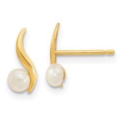 Dreamy 14K Madi K Polished 3.25mm Freshwater Cultured Pearl Post Earrings