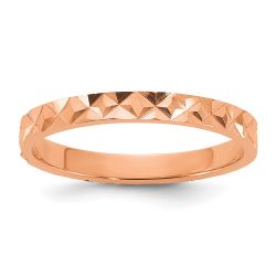 Peanut Bloom 14K Rose Gold Madi K Diamond-cut Design 2mm Flat Band Baby / Children's Ring