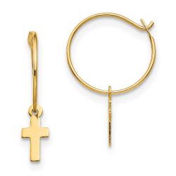 Giggles 14k Madi K Endless Hoop w/Small Cross Earrings