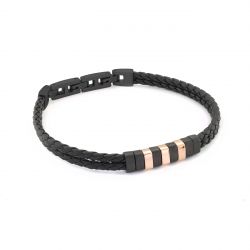 Steel Leather Bracelet