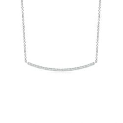 Sterling Silver Sleek Curve Lab Grown .25 CTW Diamond Necklace