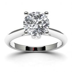 14k White Gold Solitaire Mounting Angle View