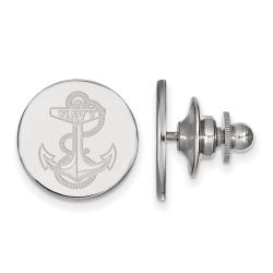 Valora Sterling Silver Rhodium-plated LogoArt US Naval Academy Anchor Lapel Pin