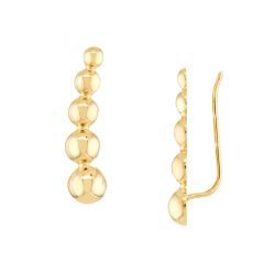 Evelis 14K Yellow Gold Graduated Bead Climber Earrings