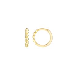 14k Yellow Gold Beaded Huggie