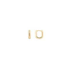 14k Yellow Gold Oblong Hoop Earrings