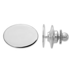 Amara 14k White Gold Men's Oval Tie Tac