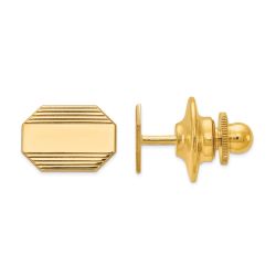 Vesper 14k Men's Rectangular Octagon with Line Design Tie Tac