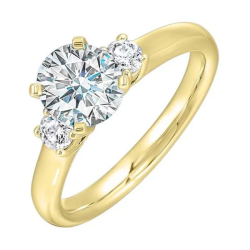 Harbor Aureate Yellow Gold Diamond Three-Stone Ring