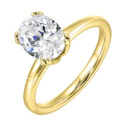 Elaris 14K Yellow Gold Solitaire Mounting for 2CT Oval Center