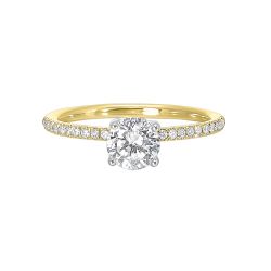 Golden Grace Solitaire Semi-Mount Ring .13CTW