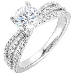 White Majesty Gold Diamond Semi Mount .20ctw