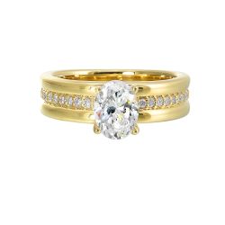 Golden Grace Oval Semi-Mount Ring .16CTW