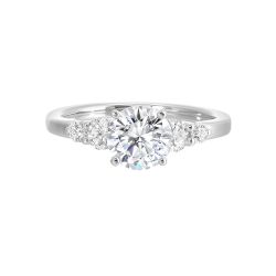 Lustrous Five-Stone Diamond Semi-Mount Ring