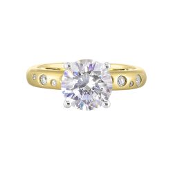 Twin Ember Two-Tone Diamond Semi-Mount 1/10 CTW for 2CT Round