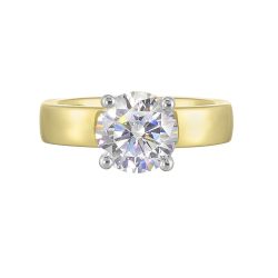 Golden Crest Two-Tone Diamond Semi-Mount 1/10 CTW for 2CT Round