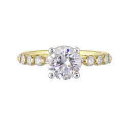 Harmony Glow 14K Two-Tone Diamond Semi-Mount 3/8 CTW for 1.50CT Round