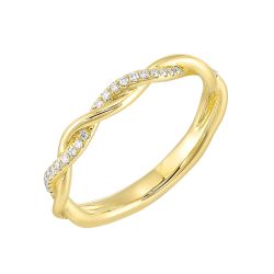Adira 14K Yellow Gold 1/10CTW Diamond Twist Ring