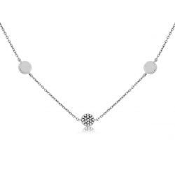 14k White Gold .17ctw Diamond Pave Discs by the Yard Necklace