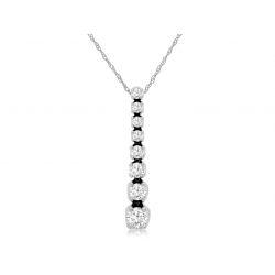 14k White Gold .25ctw Diamond Stick Fashion Necklace