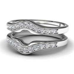 14k White Gold Ring Enhancer Front View