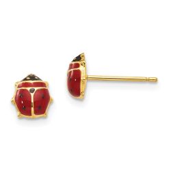 Seraphine 14k Enameled Ladybug Post Earrings