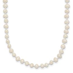 Luna Song 14k Children's 3-4mm White Semi-Round Freshwater Cultured Pearl 12 inch Necklace