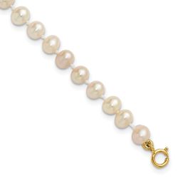 Sprinkle Drift 14k 4-5mm White Semi-Round Freshwater Cultured Pearl 5 inch Bracelet