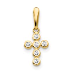 Winky Bloom 14k CZ Children's Cross Pendant